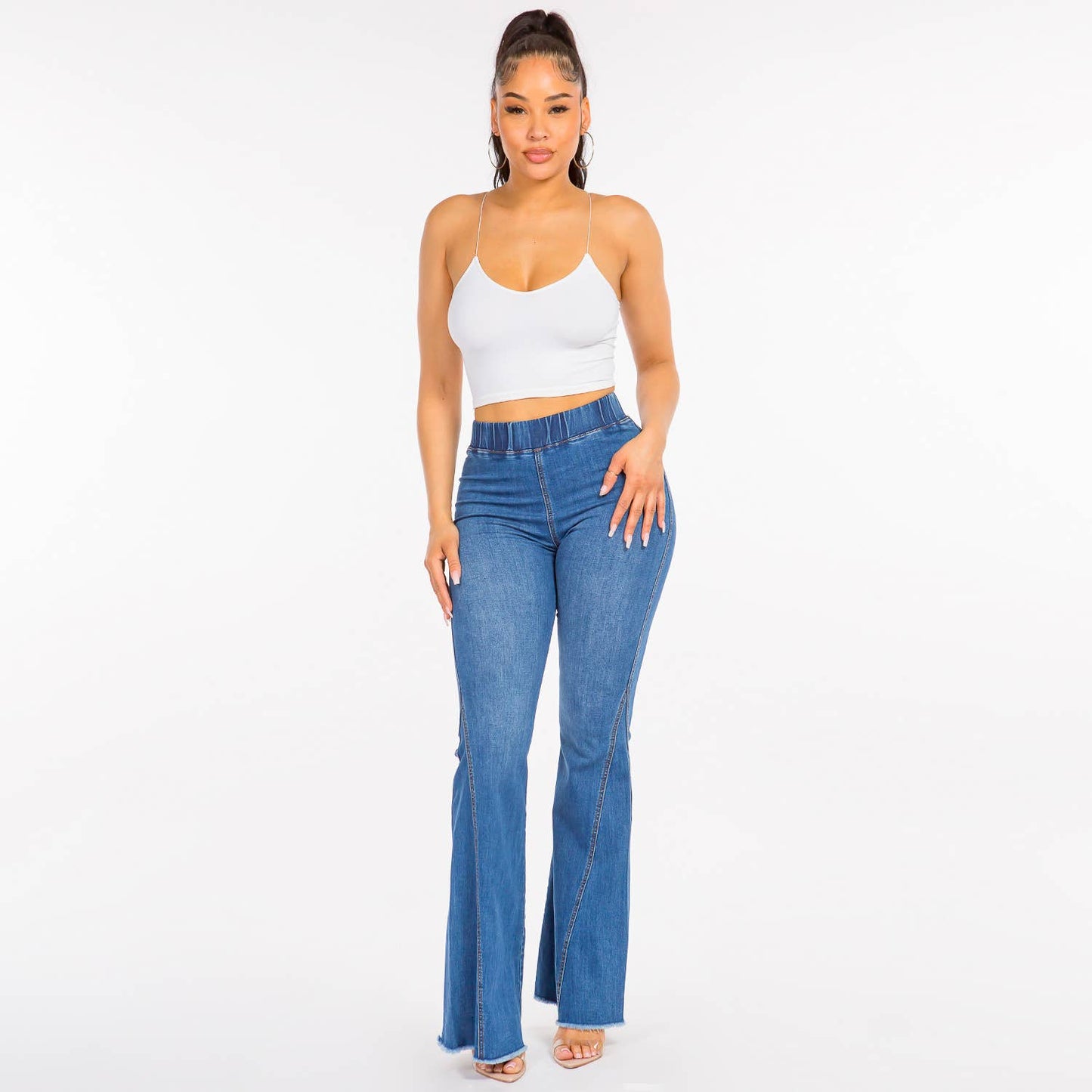 HIGH WAIST CURVY FLARE JEANS