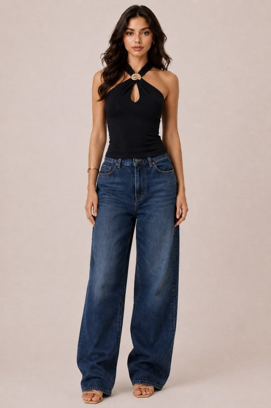 Holly black halter top