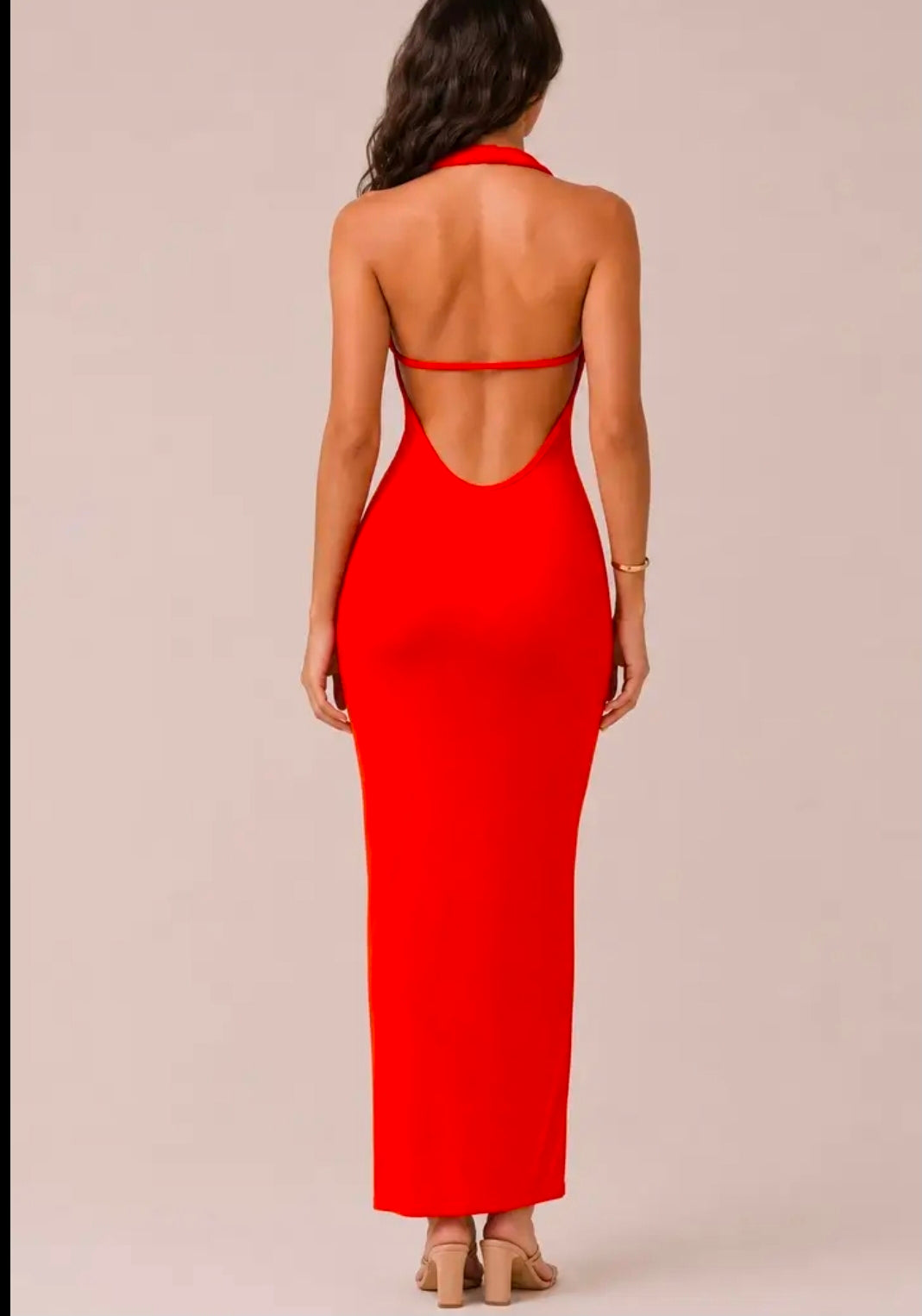 Remi red midi dress