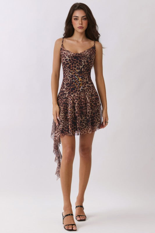 Leo animal print  mini dress