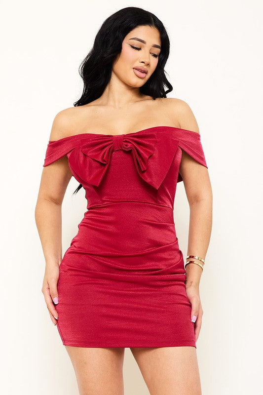 Lisa bow mini dress