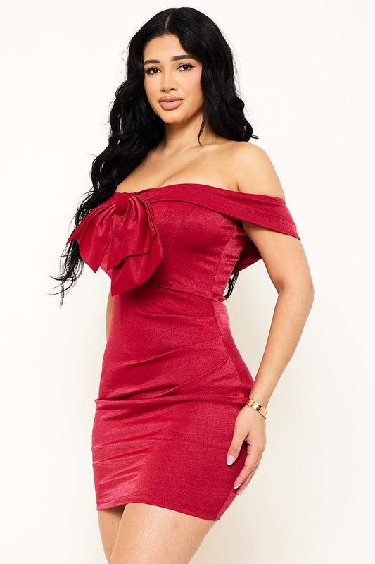 Lisa bow mini dress