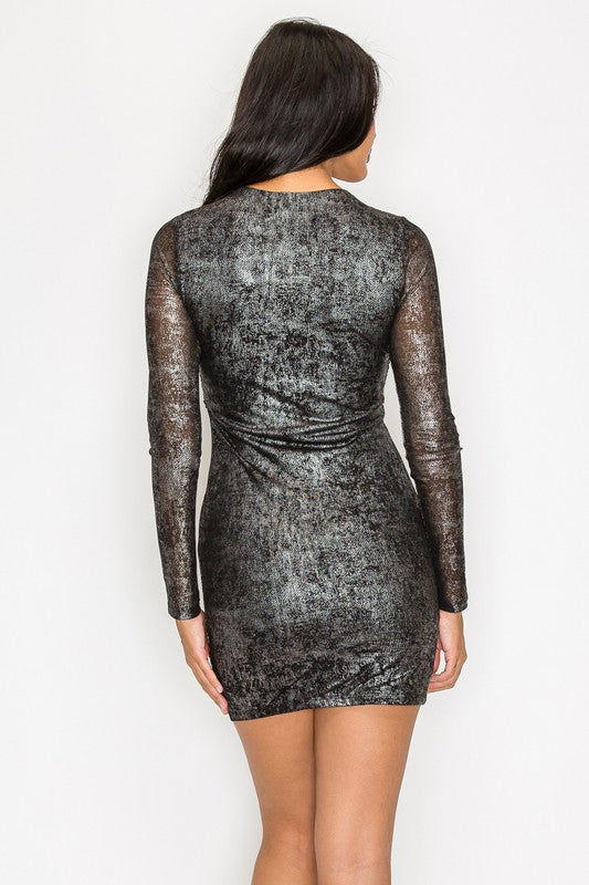 Damaris Foil Mesh Dress