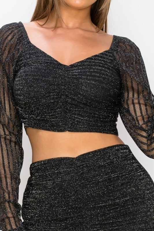Minerva Glittery Mesh Skirts Set