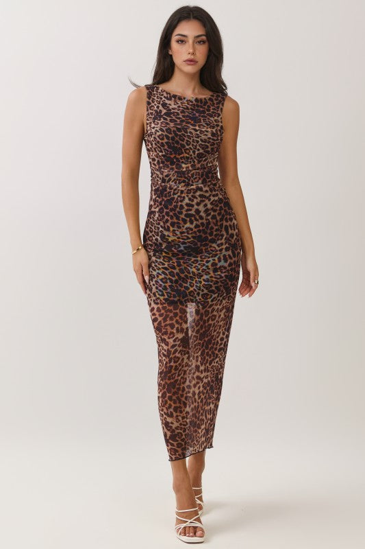 Ori Leopard Midi Dress