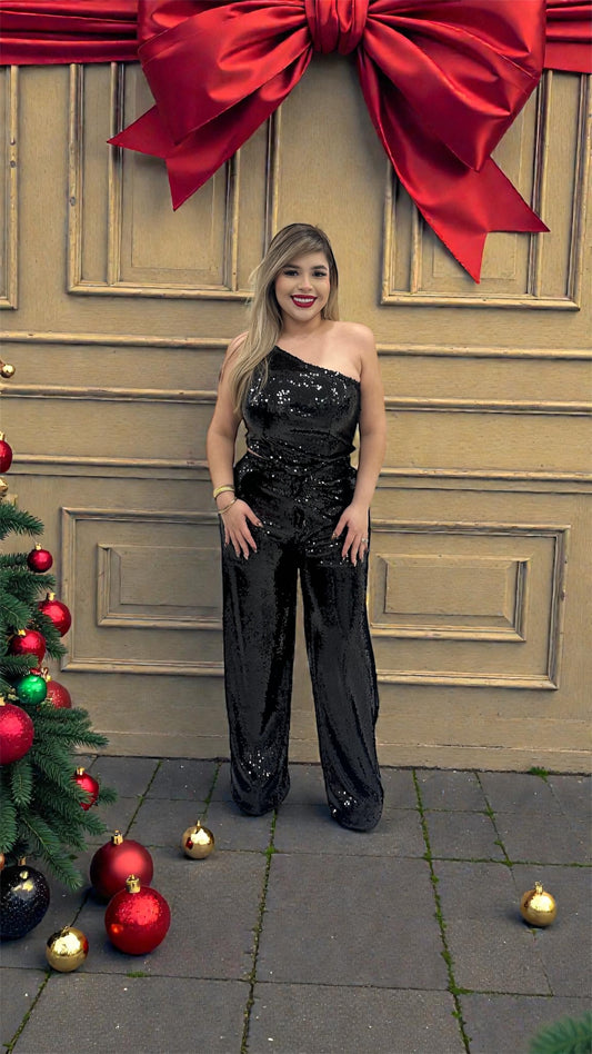 Sequin one shoulder Set