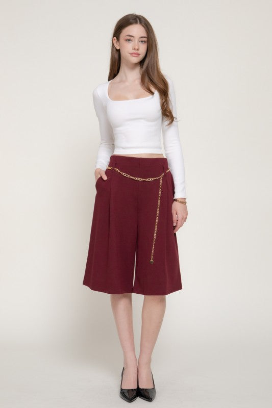 Chain belted culottes