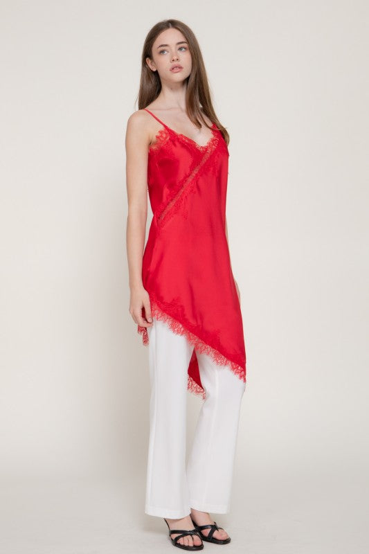 Malenna red satin Dress