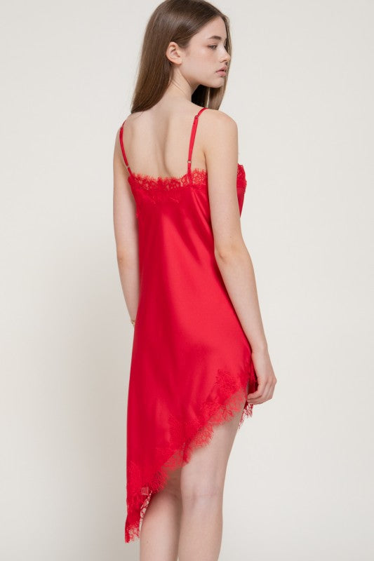 Malenna red satin Dress