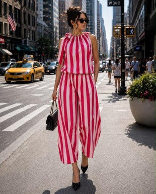 Stripes pants set