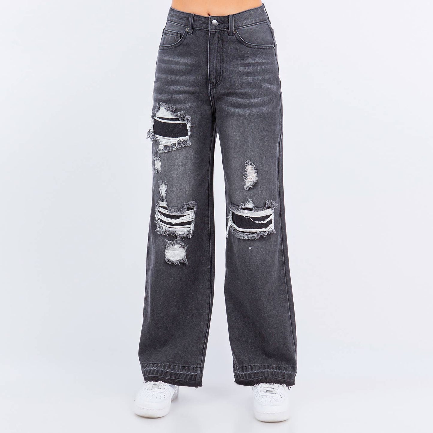 WIDE LEG RELEASED HEM JEANS