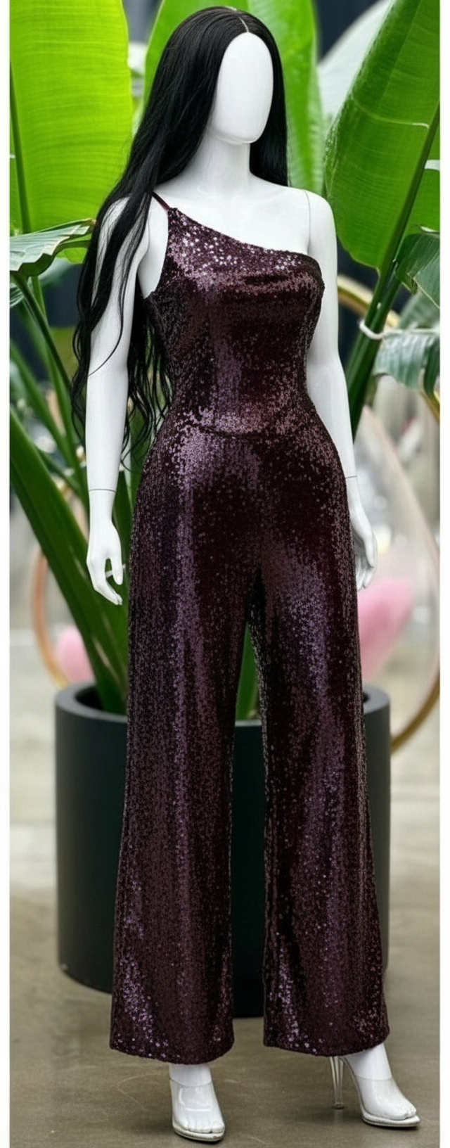 Sequin one shoulder Set