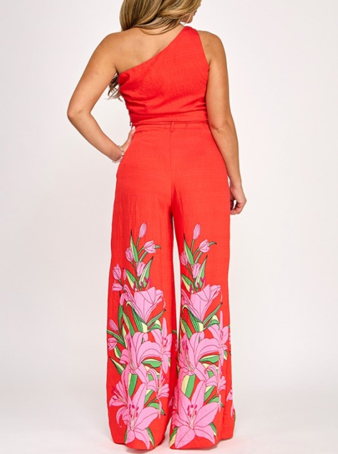 2pc one Shoulder Pants Set