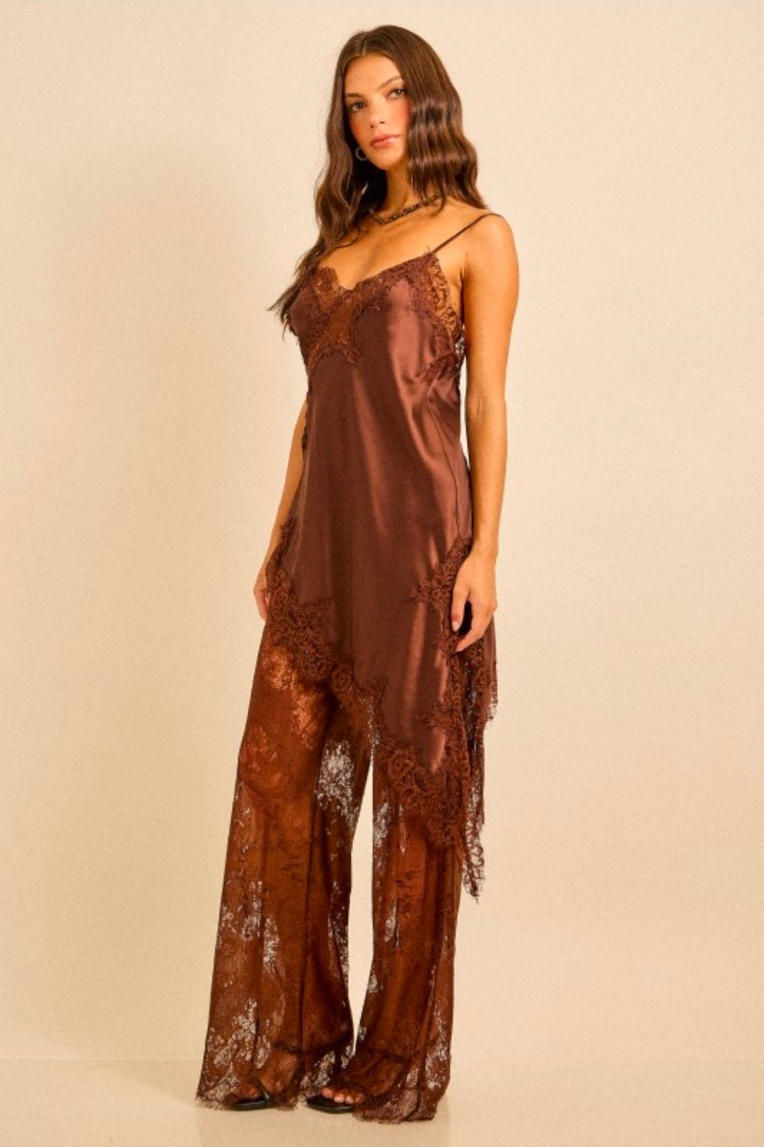 LACE TRIM PANTS SET