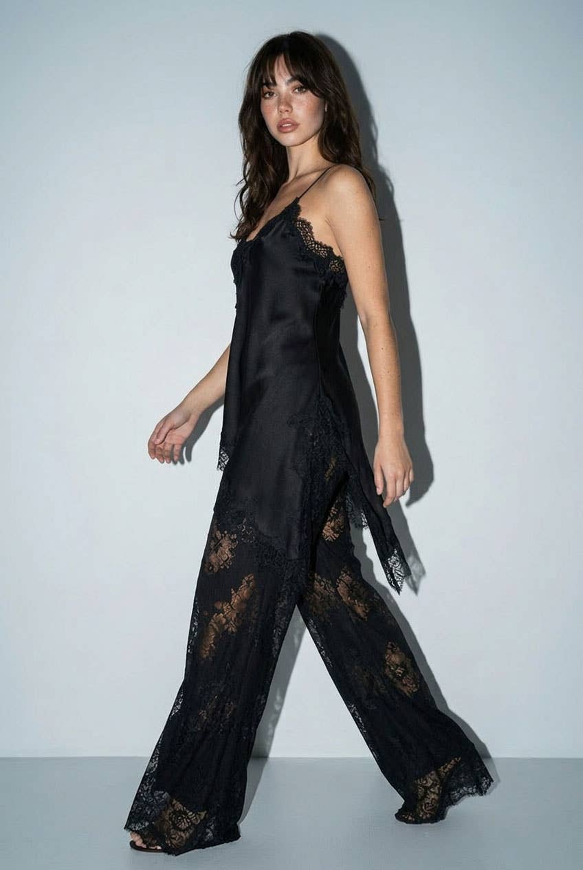 LACE TRIM PANTS SET
