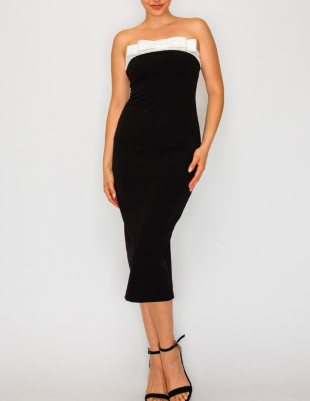 2 tones midi dress